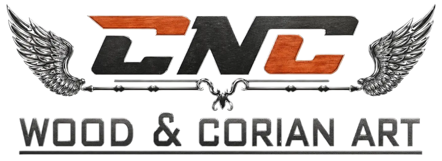 CNC wood And Corian Art Logo