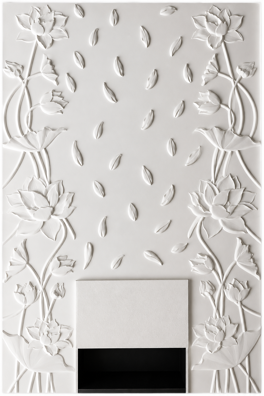 White Lotus 3D Floral Wall Panel Design