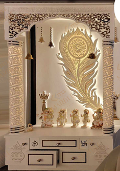 3 Layers Corian Mandir  With Backlit